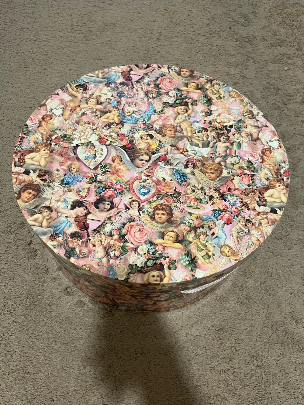 Victorian Cherub Decorative Hat Box